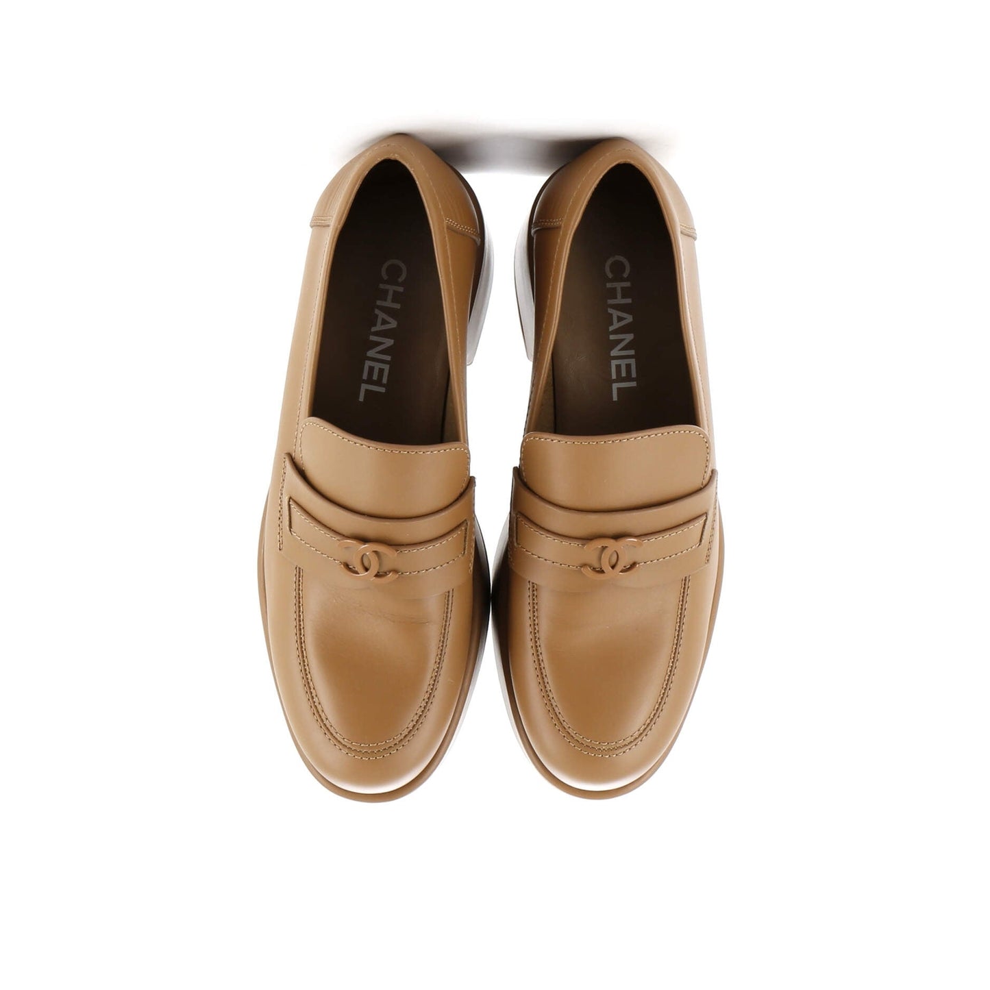 Chanel Women'S Cc Platform Loafers Leather