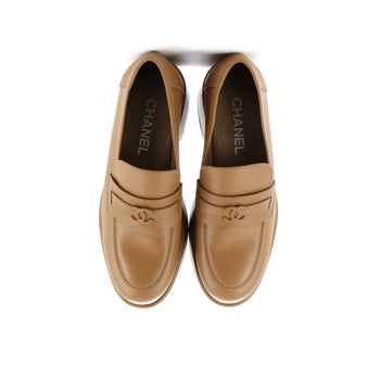 Chanel Women'S Cc Platform Loafers Leather