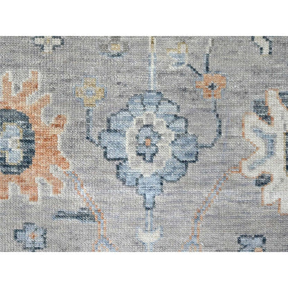 11'6"X15' Coin Gray Oushak Design Organic Wool Hand Knotted Oversized Rug