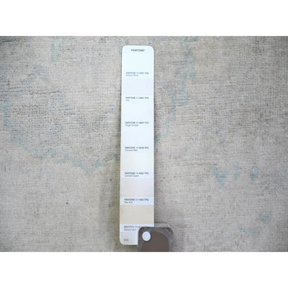 8'X9'7" Ivory Natural Wool Hand Knotted White Wash Peshawar Rug