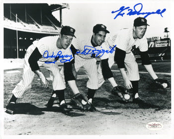 Carey / Rizzuto / Mcdougald Signed Black & White Ny Yankees Baseball 8X10 Photo