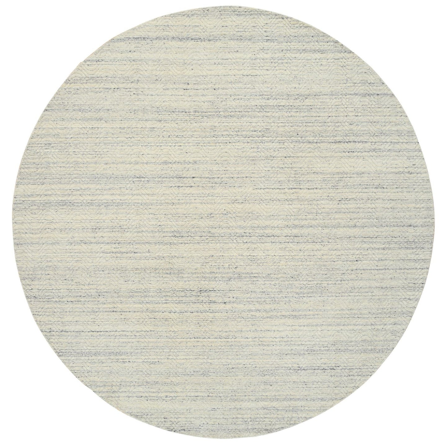 9'10"X9'10" Beige Wool Hand Loomed Modern Design Round Oriental Rug