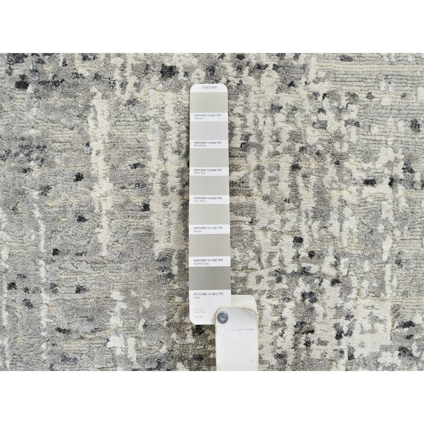 6'X6' Light Gray Modern Design Natural Wool Hand Knotted Round Rug