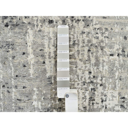 6'X6' Light Gray Modern Design Natural Wool Hand Knotted Round Rug