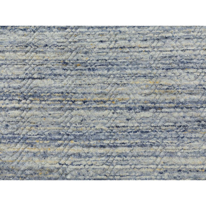 9'X11'9" Modern Blue Hand Loomed Design Organic Wool Oriental Rug