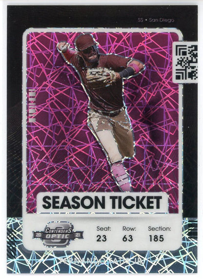 Fernando Tatis Jr. 2021 Panini Contenders Optic Season Ticket Pink Prizm Card #3
