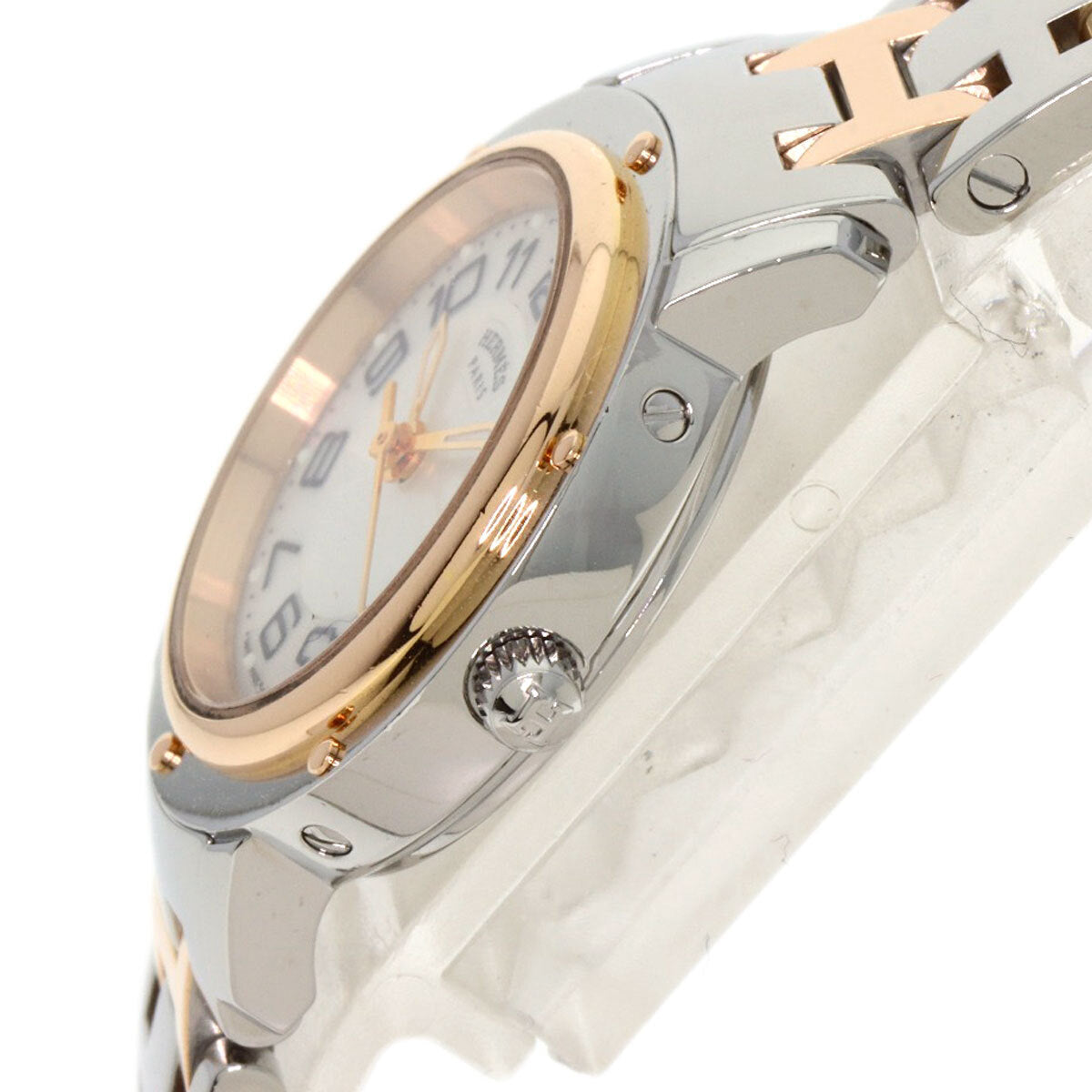 Hermes Clipper Classic Watches Cp1.221 Stainless Steel/Ssxpgp Ladies