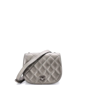 Chanel Cc Saddle Messenger Quilted Calfskin Mini