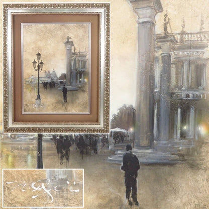 Nate Giorgio - Venice Landscape Original Painting Oil On Canvas Signed Framed