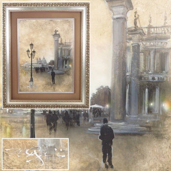 Nate Giorgio - Venice Landscape Original Painting Oil On Canvas Signed Framed