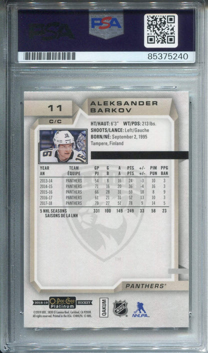 Aleksander Barkov Autographed O-Pee-Chee Card Psa Auto Grade 10