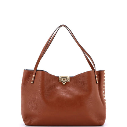 Valentino Garavani Rockstud Convertible Flip Lock Tote Leather Medium