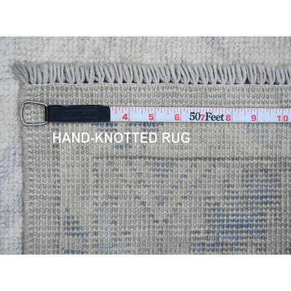 4'1"X8' Gray Anatolian Village Inspired Pure Wool Hand Knotted Runner Rug