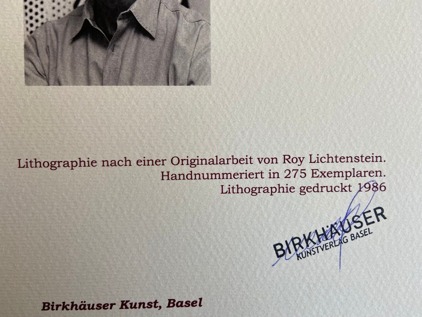 Roy Lichtenstein Lithograph Coa Signed Numbered Crayon Stamp -Kaws