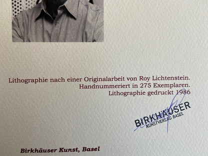 Roy Lichtenstein Lithograph Coa Signed Numbered Crayon Stamp -Kaws