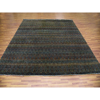 10'X10' Brown Hand Knotted Kohinoor Herrita Design Plush Wool Square Rug