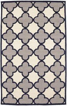Modern Hand-Tufted Multicolored Trellis Rug 5x8 ft Foyer Decor