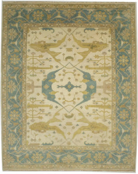 ft Handmade Classic Oushak Cream Floral Wool Oriental Rug Home Decor Carpet 8X10