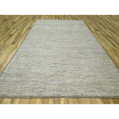 10'3"X13'9" Beige Hand Knotted Rug Distressed & Oxidized Grass Design Wool