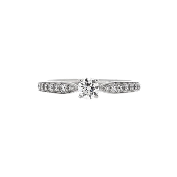 Tiffany & Co. Harmony Solitaire Ring Platinum And Pave Diamonds With Rbc Diamond