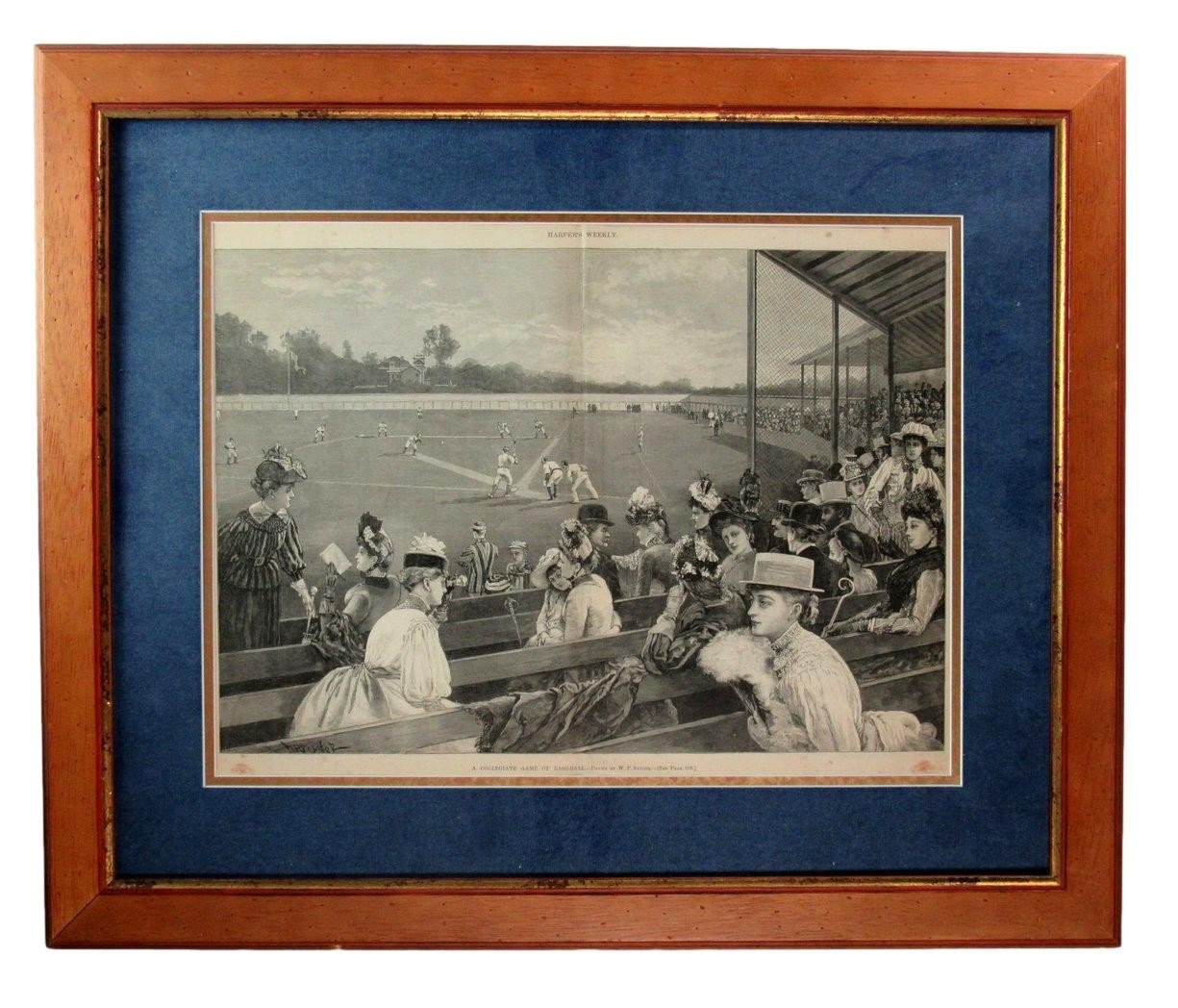 Vintage 1800'S Harper'S Weekly Newspaper Baseball Photo Framed 190159