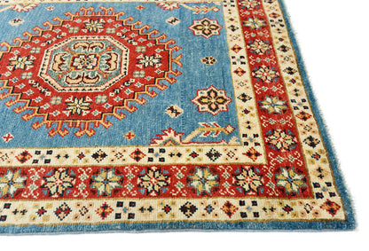 Tribal Geometric Kazak Runner Rug Farmhouse Boho