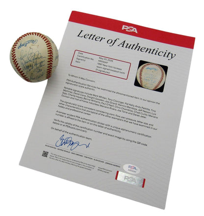 1997 New York Yankees Team-Signed by (21) OAL Baseball PSA/ DNA 209924