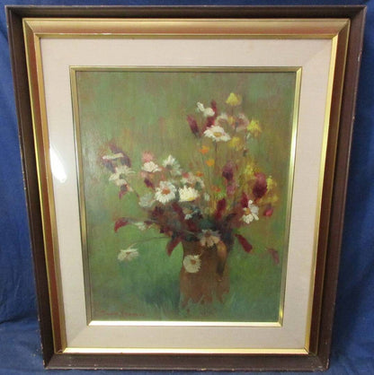 Yvette Dreanne Fleurs Original Oil Painting On Board Signed French Still Life