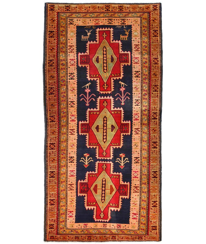 Handmade Vintage Oriental Runner Rug Tribal