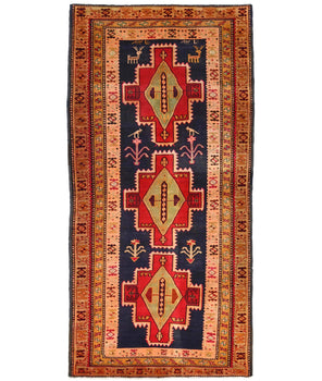 Handmade Vintage Oriental Runner Rug Tribal