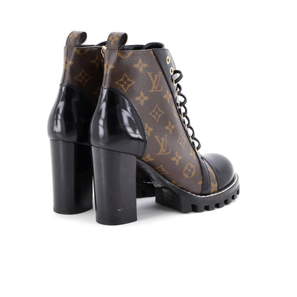 Louis Vuitton Women'S Star Trail Ankle Boots Monogram Canvas With Patent