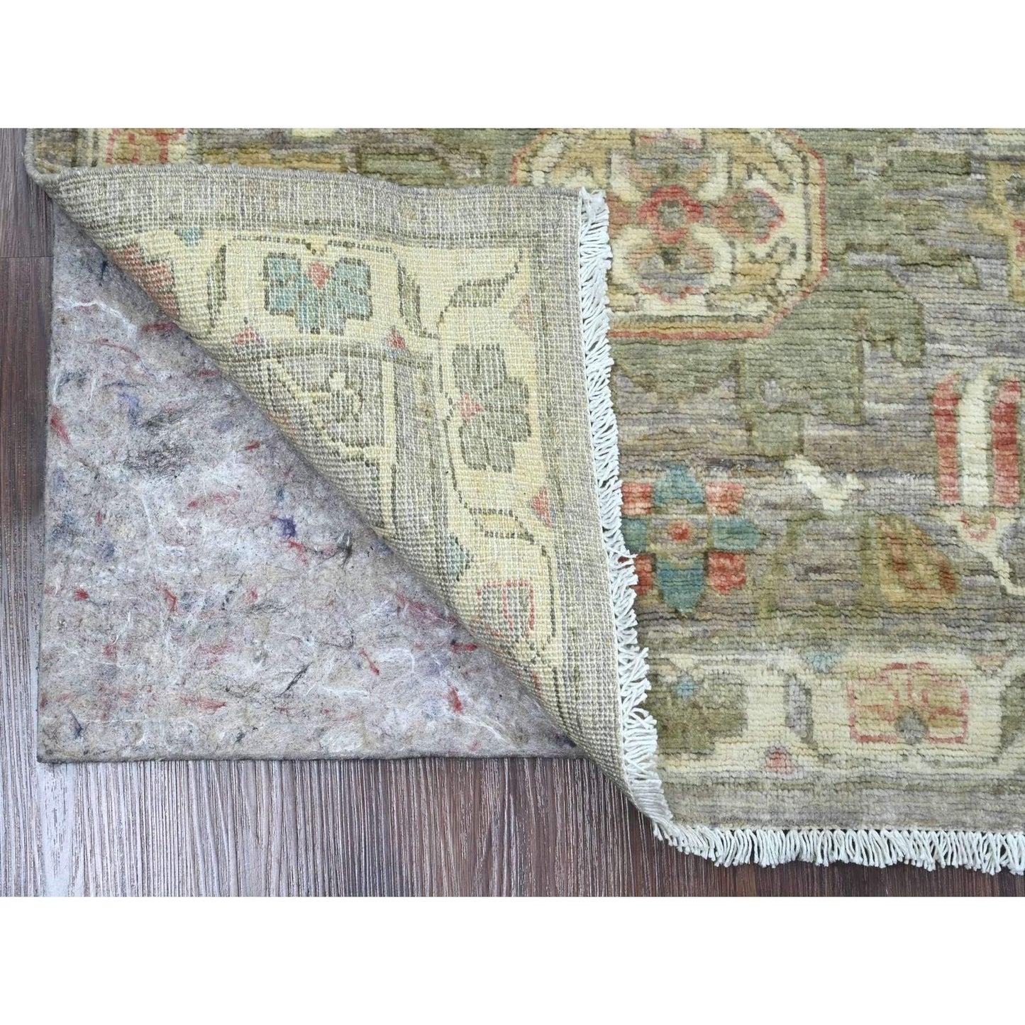 2'6"X6' Gray Peshawar Heris Design Wool Hand Knotted Runner Oriental Rug