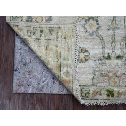 2'X3' Alabaster White Hand Knotted Afghan Angora Oushak 100% Wool Mat Rug