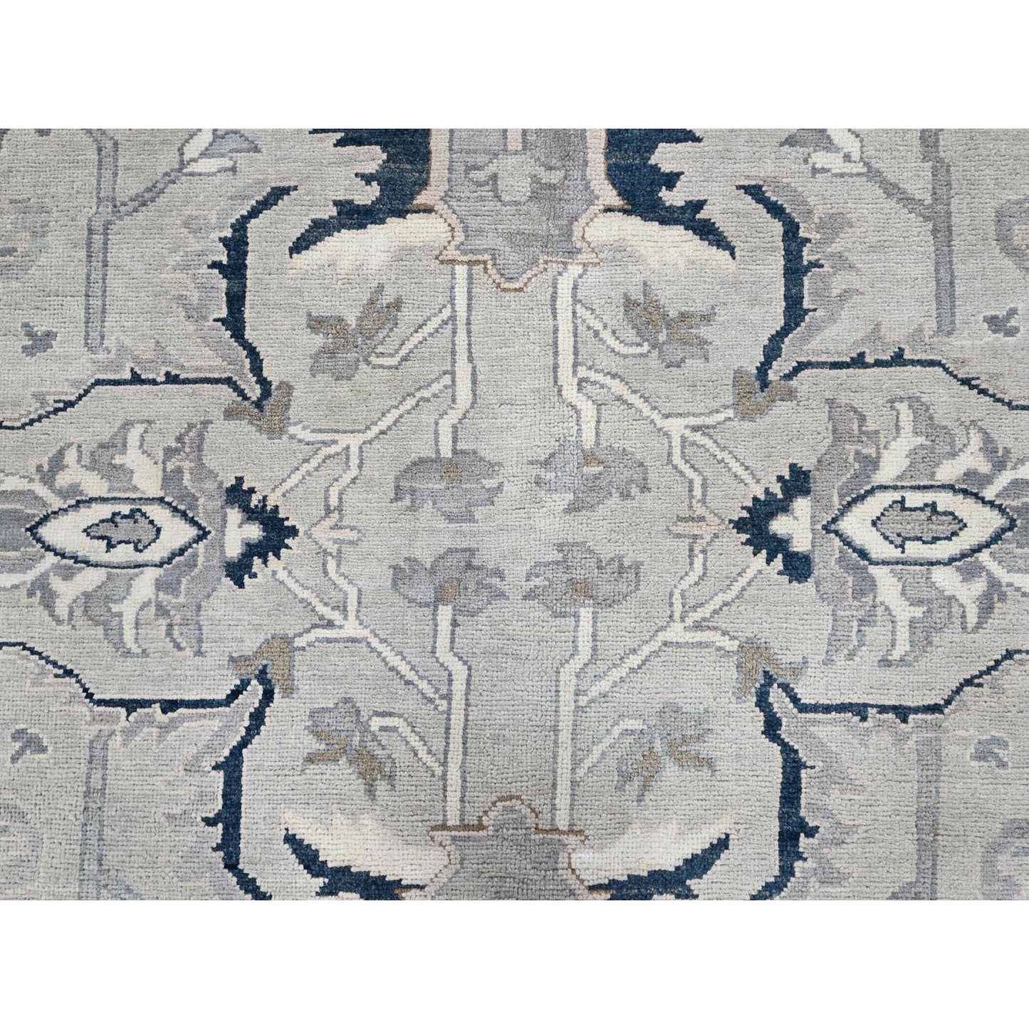 9'X12'2" Gray Seeripe Heris Design 100% Wool Hand Knotted Oriental Rug