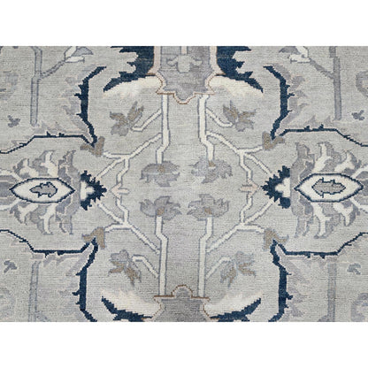 9'X12'2" Gray Seeripe Heris Design 100% Wool Hand Knotted Oriental Rug