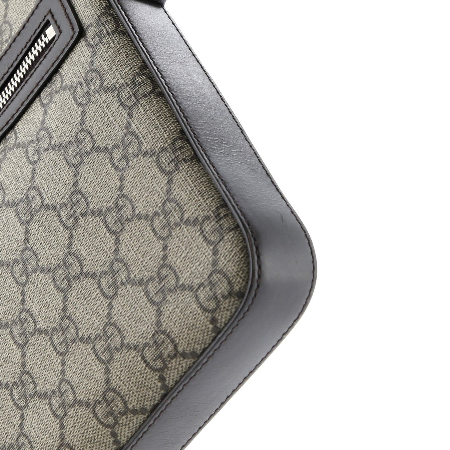 Gucci Front Zip Messenger Gg Coated Canvas Medium