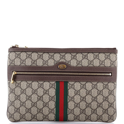 Gucci Ophidia Zip Pouch Gg Coated Canvas Large