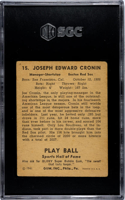 Joe Cronin 1941 Playball Sgc 1