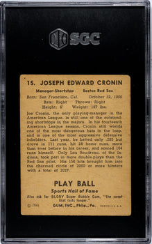 Joe Cronin 1941 Playball Sgc 1