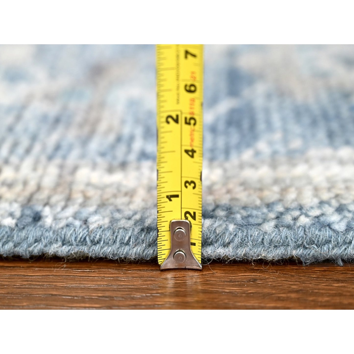 2'6"X8'5" Imperial Blue Oushak Design Hand Knotted Soft Wool Runner Rug