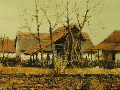 Imre Puskas Oil Painting "Road Home" M25 Hungarian Modern Art Framed Signed