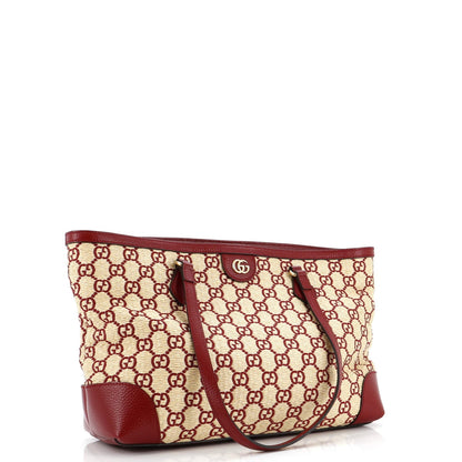 Gucci Ophidia Shopping Tote Gg Raffia Medium