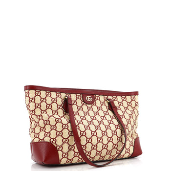 Gucci Ophidia Shopping Tote Gg Raffia Medium