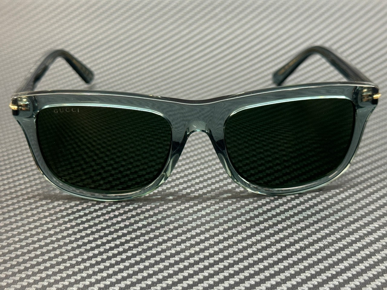 GUCCI GG1444S 004 Blue Transparent Green Men's Large 55 mm Sunglasses