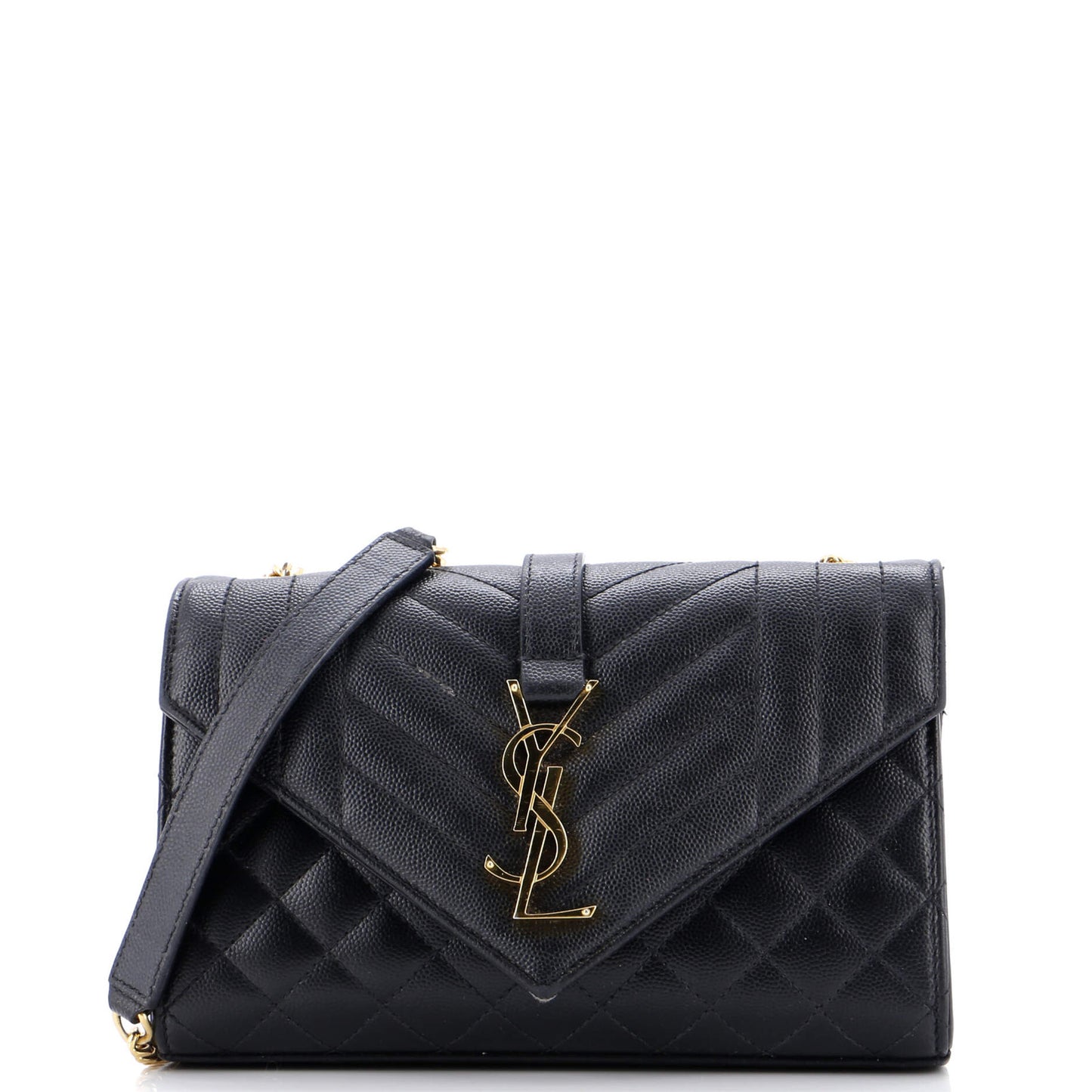 Saint Laurent Classic Monogram Envelope Satchel Mixed Matelasse Leather Small