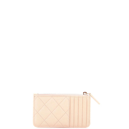 Chanel Flap Zip Card Holder Quilted Caviar