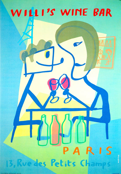 Mariscal Poster Xavier 1998 Serigraph Canson Paper Wine Bar Willis