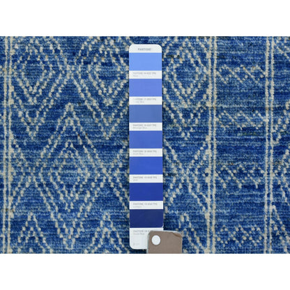 10'1"X13'9" Navy Blue Fine Peshawar Extra Soft Wool Hand Knotted Rug