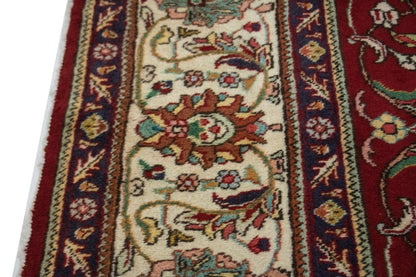 Vintage Handmade Wool Oriental Rug Classic Floral