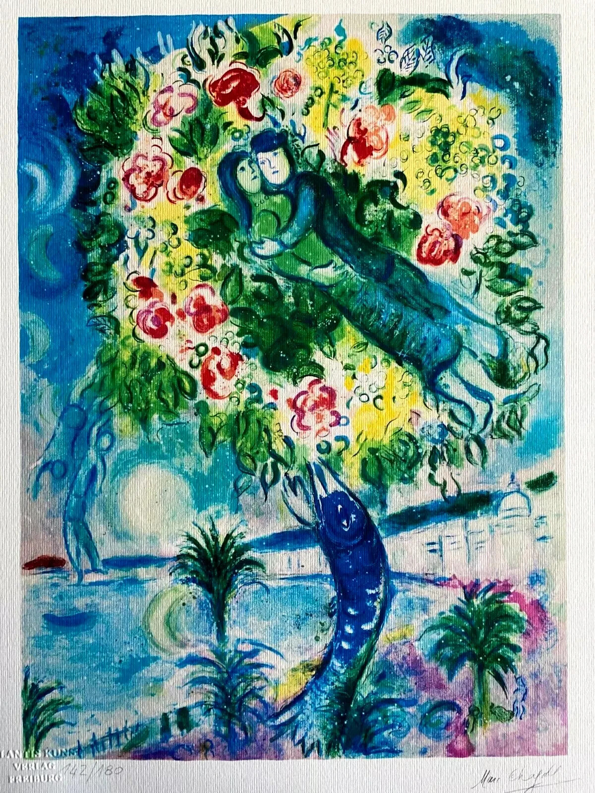 Marc Chagall Signed Hand Numbered Coa Lithograph